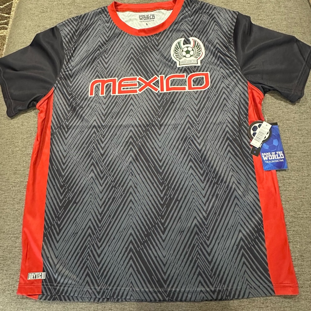 NWT Mexico Soccer Jersey with Red and Black Design